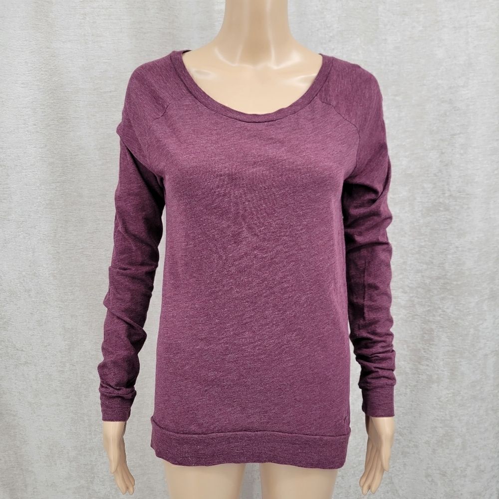 PINK Victoria's Secret Y2K Long Sleeve Purple Scoop Neckline Tee Women's Size XS